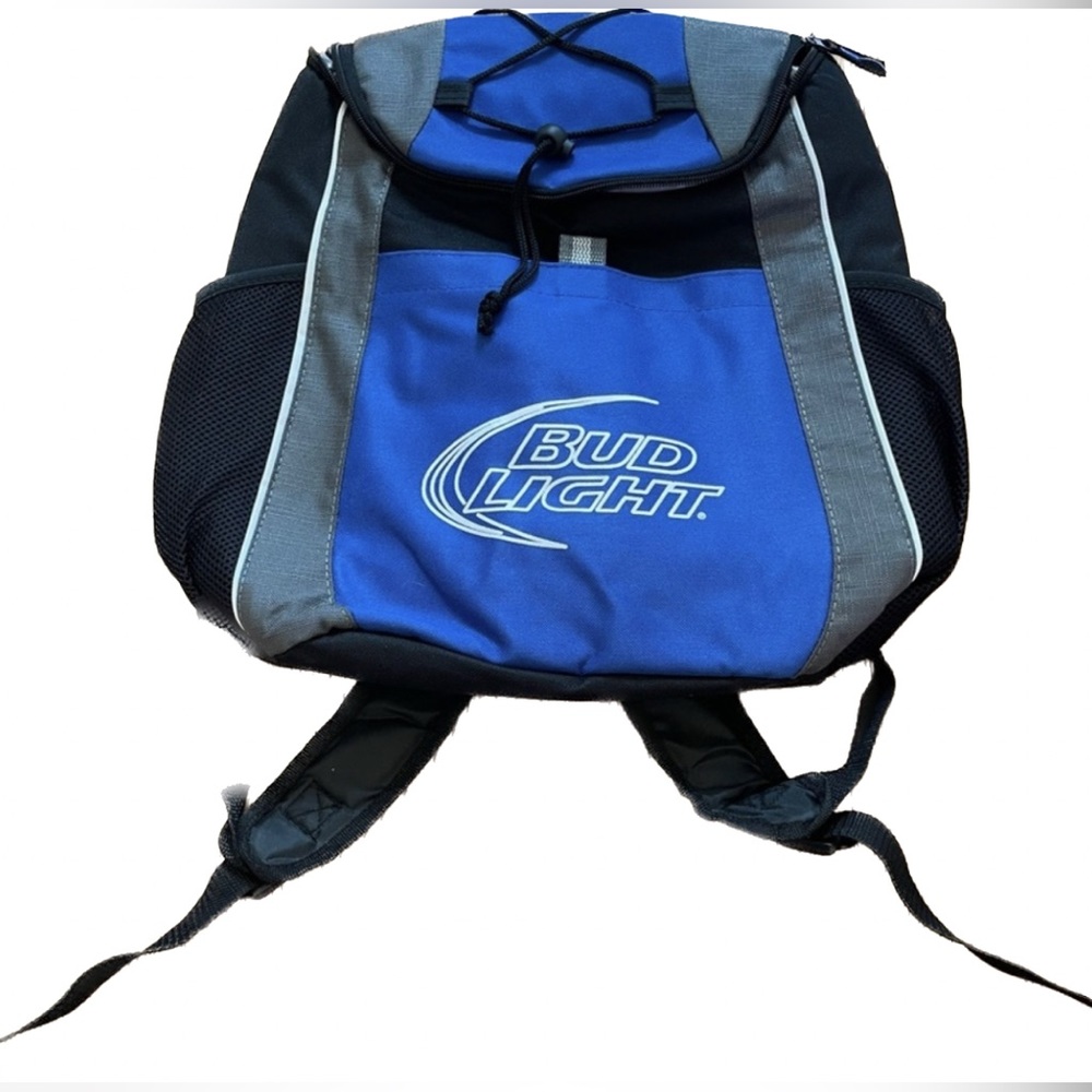Bud Light Cooler Lined Backpack Blue White Black